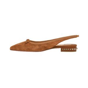 Christian Louboutin Brown Flats with Studded Heel